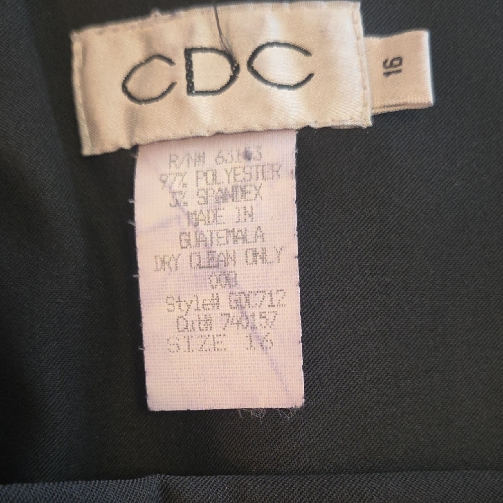 CDC Black Dress With Blue Emboidered Florals Size 16 - Picture 2 of 9